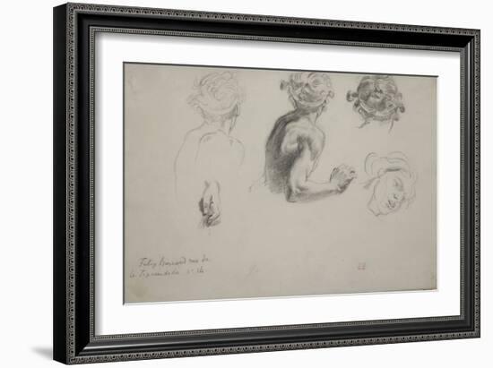 Sheet of Studies for the Justice of Trajan , C.1840 (Pencil on Paper)-Ferdinand Victor Eugene Delacroix-Framed Giclee Print