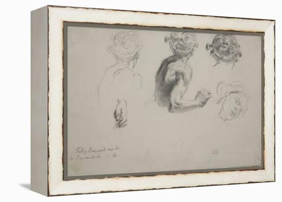 Sheet of Studies for the Justice of Trajan , C.1840 (Pencil on Paper)-Ferdinand Victor Eugene Delacroix-Framed Premier Image Canvas