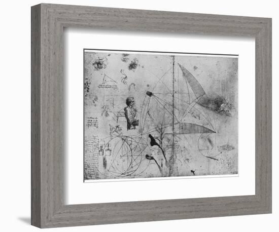 Sheet of Studies, Late 15th or Early 16th Century-Leonardo da Vinci-Framed Giclee Print