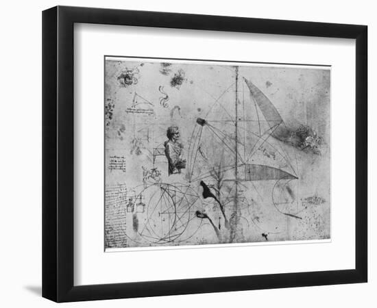 Sheet of Studies, Late 15th or Early 16th Century-Leonardo da Vinci-Framed Giclee Print