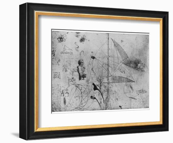 Sheet of Studies, Late 15th or Early 16th Century-Leonardo da Vinci-Framed Giclee Print