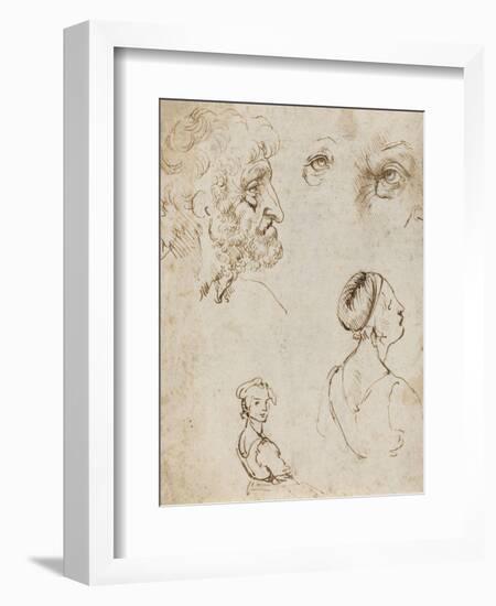 Sheet of Studies [Recto] by Leonardo Da Vinci-Leonardo Da Vinci-Framed Giclee Print