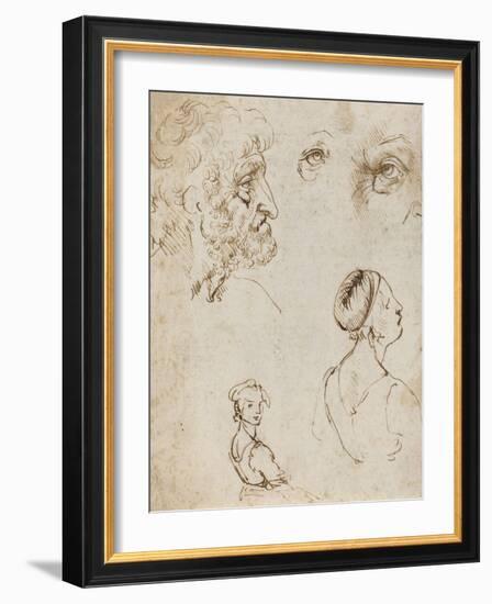 Sheet of Studies [Recto] by Leonardo Da Vinci-Leonardo Da Vinci-Framed Giclee Print