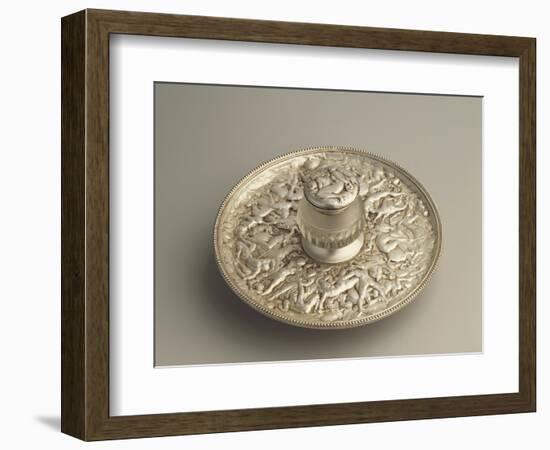 Sheffield Plate Inkpot with Decoration Depicting the Rape of the Sabines, 1900s-null-Framed Giclee Print