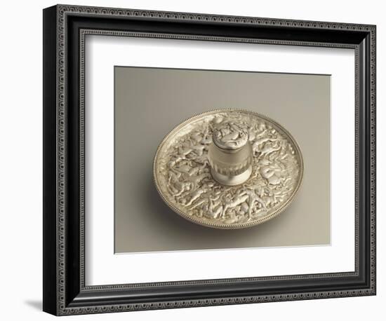 Sheffield Plate Inkpot with Decoration Depicting the Rape of the Sabines, 1900s-null-Framed Giclee Print