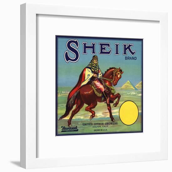 Sheik Brand - Colton, California - Citrus Crate Label-Lantern Press-Framed Art Print