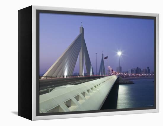 Sheikh Isa Causeway Bridge, Manama, Bahrain-Walter Bibikow-Framed Premier Image Canvas