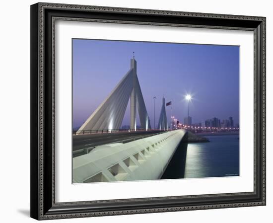 Sheikh Isa Causeway Bridge, Manama, Bahrain-Walter Bibikow-Framed Photographic Print