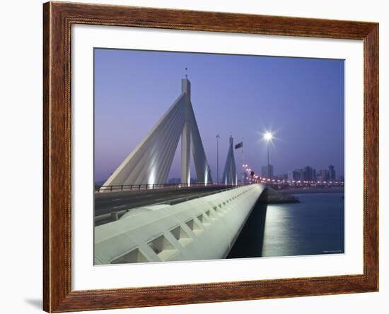 Sheikh Isa Causeway Bridge, Manama, Bahrain-Walter Bibikow-Framed Photographic Print
