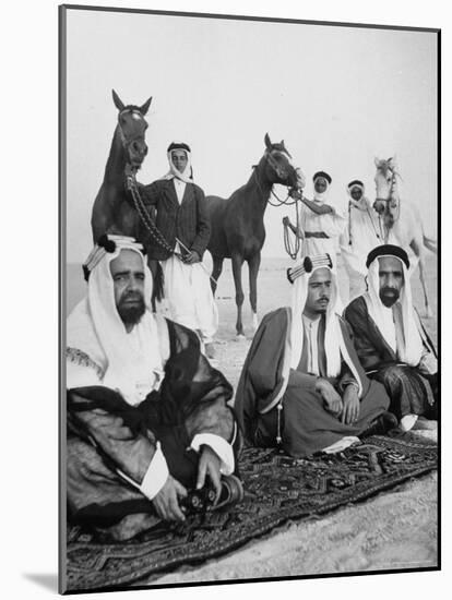 Sheikh Sir Sulman Bin Hamad Sitting with His Oldest Son-Walter Sanders-Mounted Photographic Print