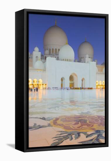 Sheikh Zayed Bin Sultan Al Nahyan Mosque at Dusk, Abu Dhabi, United Arab Emirates, Middle East-Frank Fell-Framed Premier Image Canvas