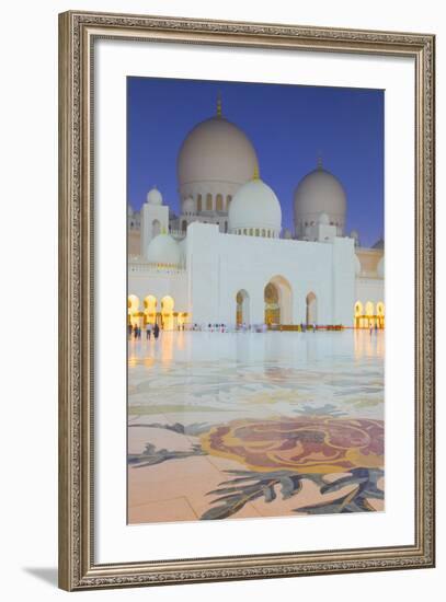 Sheikh Zayed Bin Sultan Al Nahyan Mosque at Dusk, Abu Dhabi, United Arab Emirates, Middle East-Frank Fell-Framed Photographic Print