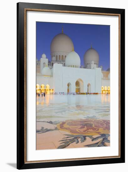 Sheikh Zayed Bin Sultan Al Nahyan Mosque at Dusk, Abu Dhabi, United Arab Emirates, Middle East-Frank Fell-Framed Photographic Print