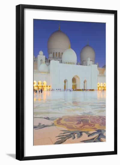 Sheikh Zayed Bin Sultan Al Nahyan Mosque at Dusk, Abu Dhabi, United Arab Emirates, Middle East-Frank Fell-Framed Photographic Print