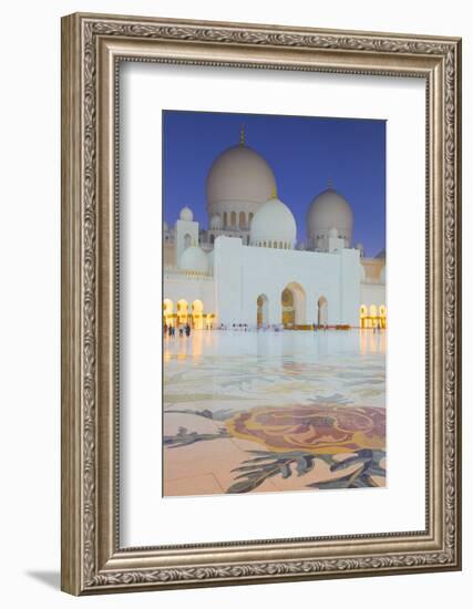 Sheikh Zayed Bin Sultan Al Nahyan Mosque at Dusk, Abu Dhabi, United Arab Emirates, Middle East-Frank Fell-Framed Photographic Print