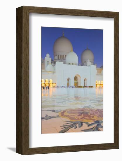 Sheikh Zayed Bin Sultan Al Nahyan Mosque at Dusk, Abu Dhabi, United Arab Emirates, Middle East-Frank Fell-Framed Photographic Print