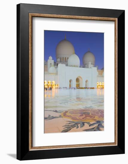 Sheikh Zayed Bin Sultan Al Nahyan Mosque at Dusk, Abu Dhabi, United Arab Emirates, Middle East-Frank Fell-Framed Photographic Print