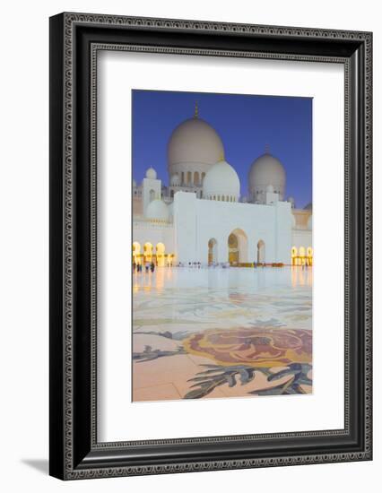 Sheikh Zayed Bin Sultan Al Nahyan Mosque at Dusk, Abu Dhabi, United Arab Emirates, Middle East-Frank Fell-Framed Photographic Print