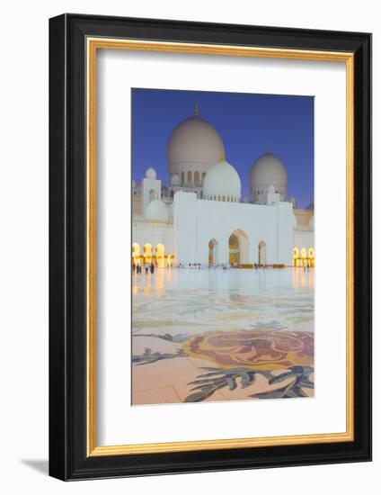 Sheikh Zayed Bin Sultan Al Nahyan Mosque at Dusk, Abu Dhabi, United Arab Emirates, Middle East-Frank Fell-Framed Photographic Print