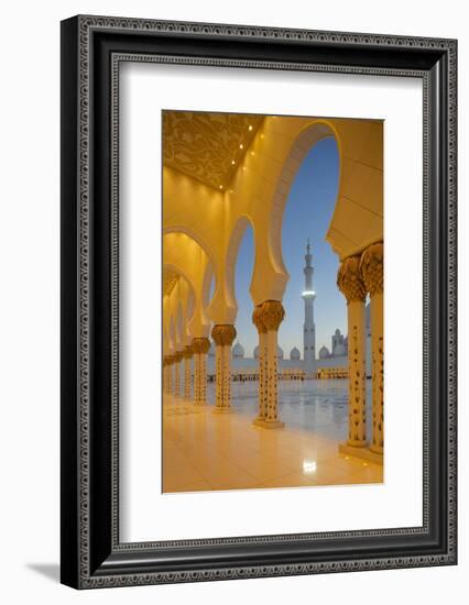 Sheikh Zayed Bin Sultan Al Nahyan Mosque at Dusk, Abu Dhabi, United Arab Emirates, Middle East-Frank Fell-Framed Photographic Print