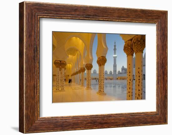 Sheikh Zayed Bin Sultan Al Nahyan Mosque at Dusk, Abu Dhabi, United Arab Emirates, Middle East-Frank Fell-Framed Photographic Print