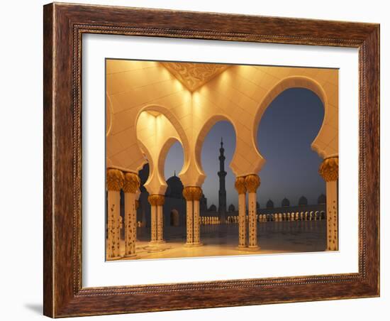 Sheikh Zayed Mosque, Abu Dhabi, United Arab Emirates, Middle East-Angelo Cavalli-Framed Photographic Print