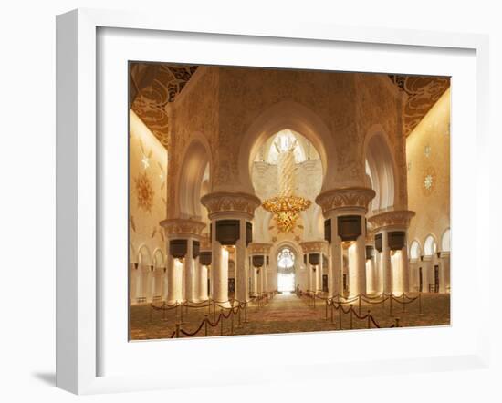 Sheikh Zayed Mosque, Abu Dhabi, United Arab Emirates, Middle East-Angelo Cavalli-Framed Photographic Print