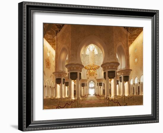 Sheikh Zayed Mosque, Abu Dhabi, United Arab Emirates, Middle East-Angelo Cavalli-Framed Photographic Print