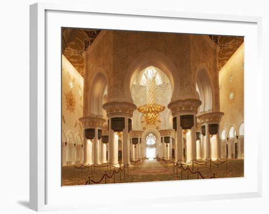 Sheikh Zayed Mosque, Abu Dhabi, United Arab Emirates, Middle East-Angelo Cavalli-Framed Photographic Print