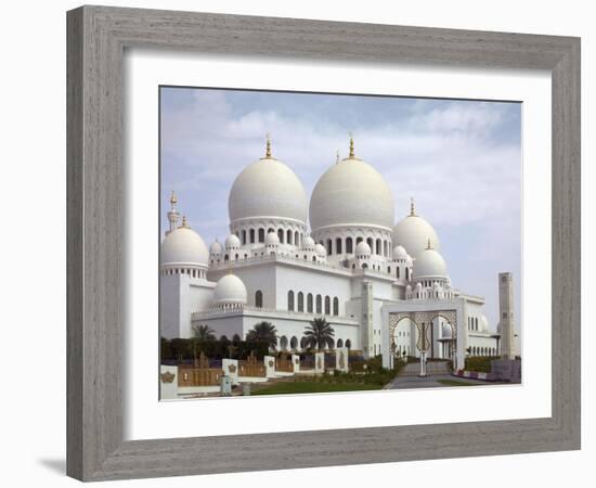 Sheikh Zayed Mosque, Abu Dhabi, United Arab Emirates, Middle East-Angelo Cavalli-Framed Photographic Print