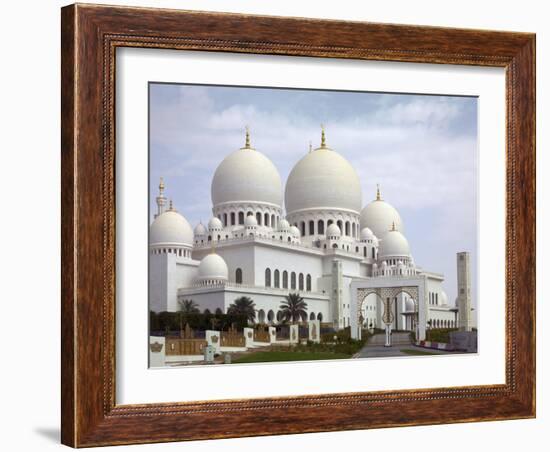 Sheikh Zayed Mosque, Abu Dhabi, United Arab Emirates, Middle East-Angelo Cavalli-Framed Photographic Print