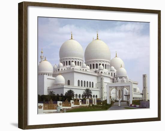 Sheikh Zayed Mosque, Abu Dhabi, United Arab Emirates, Middle East-Angelo Cavalli-Framed Photographic Print