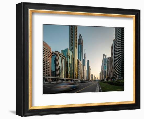 Sheikh Zayed Road, Downtown, Dubai, United Arab Emirates, Middle East-Ben Pipe-Framed Photographic Print