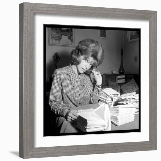 Sheila Responding to Her Letters-DR-Framed Photographic Print