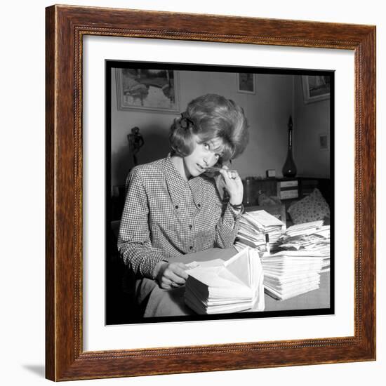 Sheila Responding to Her Letters-DR-Framed Photographic Print