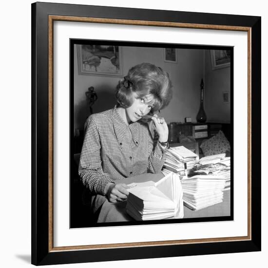 Sheila Responding to Her Letters-DR-Framed Photographic Print