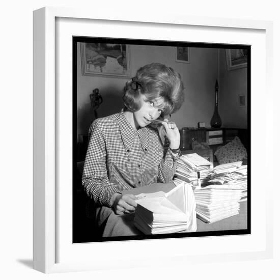 Sheila Responding to Her Letters-DR-Framed Photographic Print