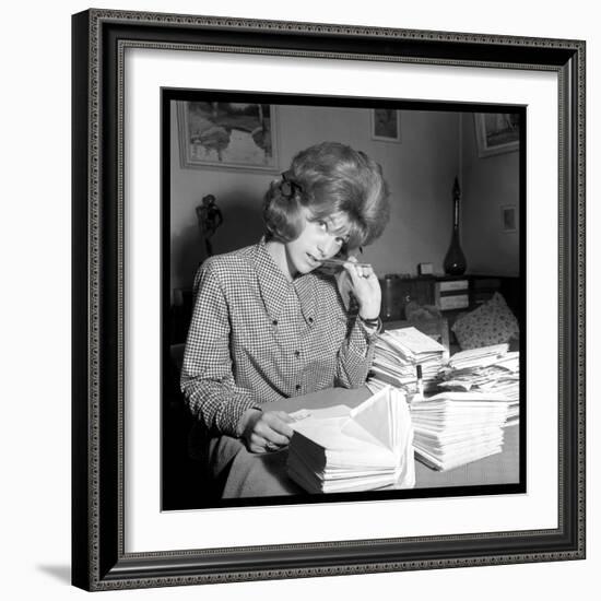 Sheila Responding to Her Letters-DR-Framed Photographic Print