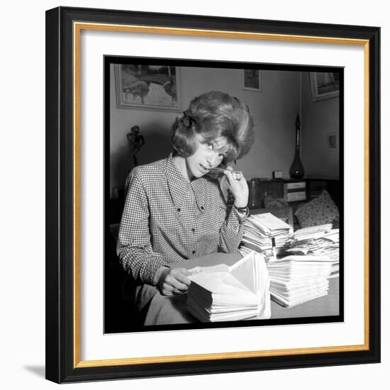 Sheila Responding to Her Letters-DR-Framed Photographic Print