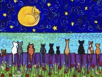 Full Moon Cats Ocean-Shelagh Duffett-Giclee Print