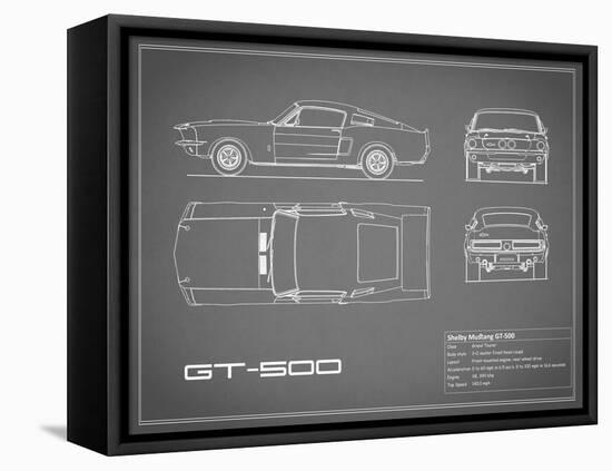 Shelby Mustang GT500-Grey-Mark Rogan-Framed Stretched Canvas