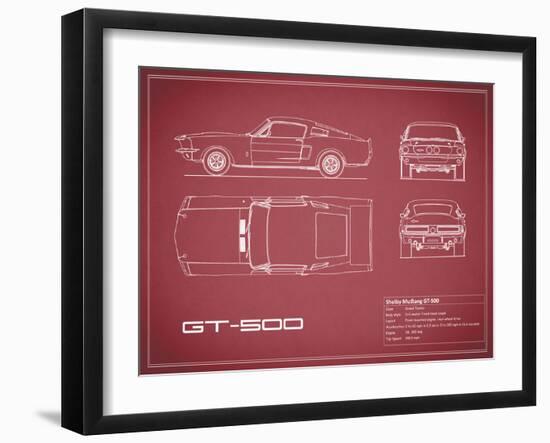Shelby Mustang GT500-Maroon-Mark Rogan-Framed Art Print