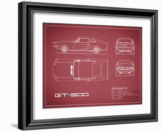 Shelby Mustang GT500-Maroon-Mark Rogan-Framed Art Print