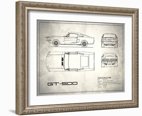 Shelby Mustang GT500 White-Mark Rogan-Framed Art Print