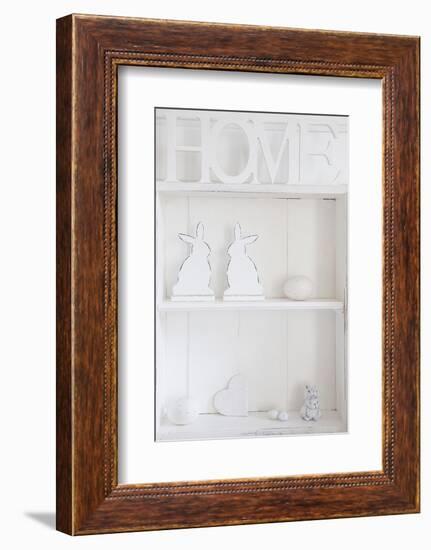 Shelf with Easter Bunnies and Writing 'Home'-Andrea Haase-Framed Photographic Print