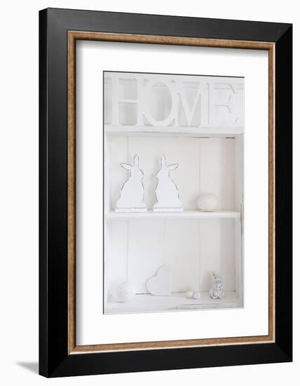 Shelf with Easter Bunnies and Writing 'Home'-Andrea Haase-Framed Photographic Print