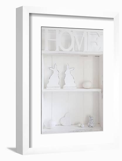 Shelf with Easter Bunnies and Writing 'Home'-Andrea Haase-Framed Photographic Print