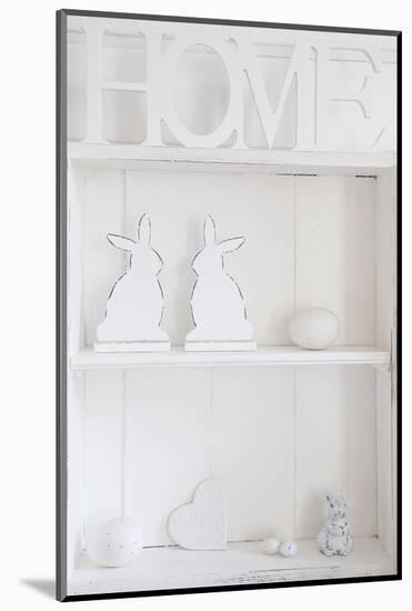 Shelf with Easter Bunnies and Writing 'Home'-Andrea Haase-Mounted Photographic Print