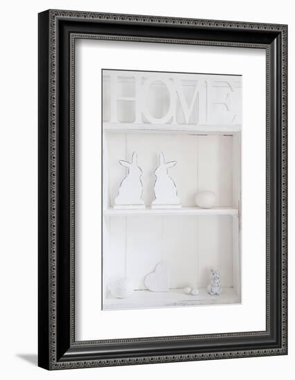Shelf with Easter Bunnies and Writing 'Home'-Andrea Haase-Framed Photographic Print
