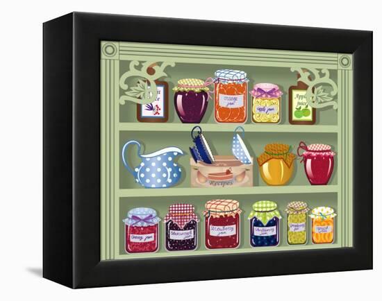 Shelf with Home-Made Preserved Jam-Milovelen-Framed Stretched Canvas